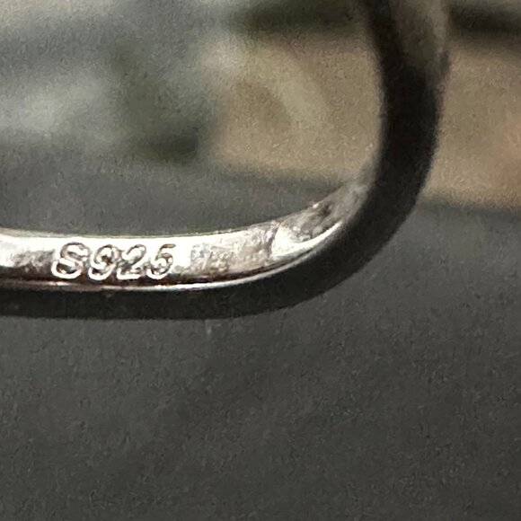 Sterling Silver Cubic Zirconia Band Set Size 9 1/2 Preowned - Picture 7 of 8